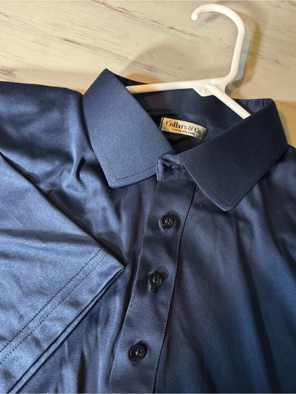 Collars & Co Dress Collar Polo Men’s Large Relaxed Navy Blue